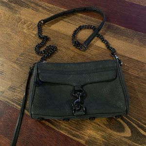 Rebecca Minkoff Black Genuine Leather Crossbody Bag w/ Black Gunmetal Hardware